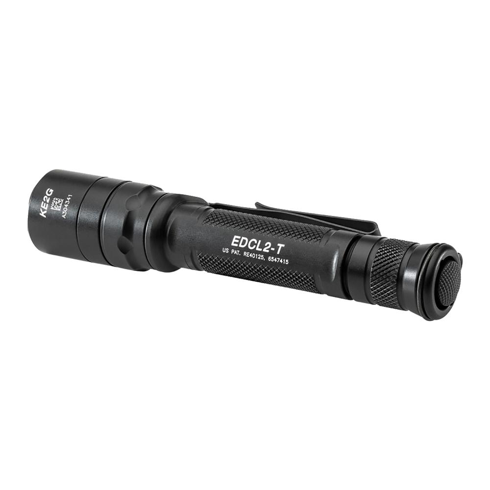 Surefire EDCL2-T Dual Output Everyday Carry Flashlight 1200 Lumens Black Picture of Surefire Llc EDC TACT 6V 5/1200 LU WH LED ALUM BLK TYPE 3 ANO TACT SWITCH