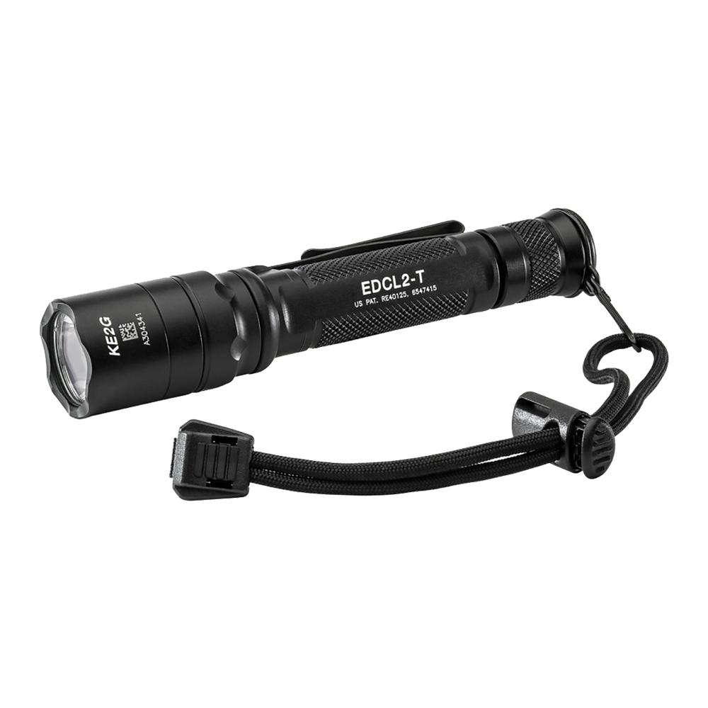 Surefire EDCL2-T Dual Output Everyday Carry Flashlight 1200 Lumens Black Picture of Surefire Llc EDC TACT 6V 5/1200 LU WH LED ALUM BLK TYPE 3 ANO TACT SWITCH