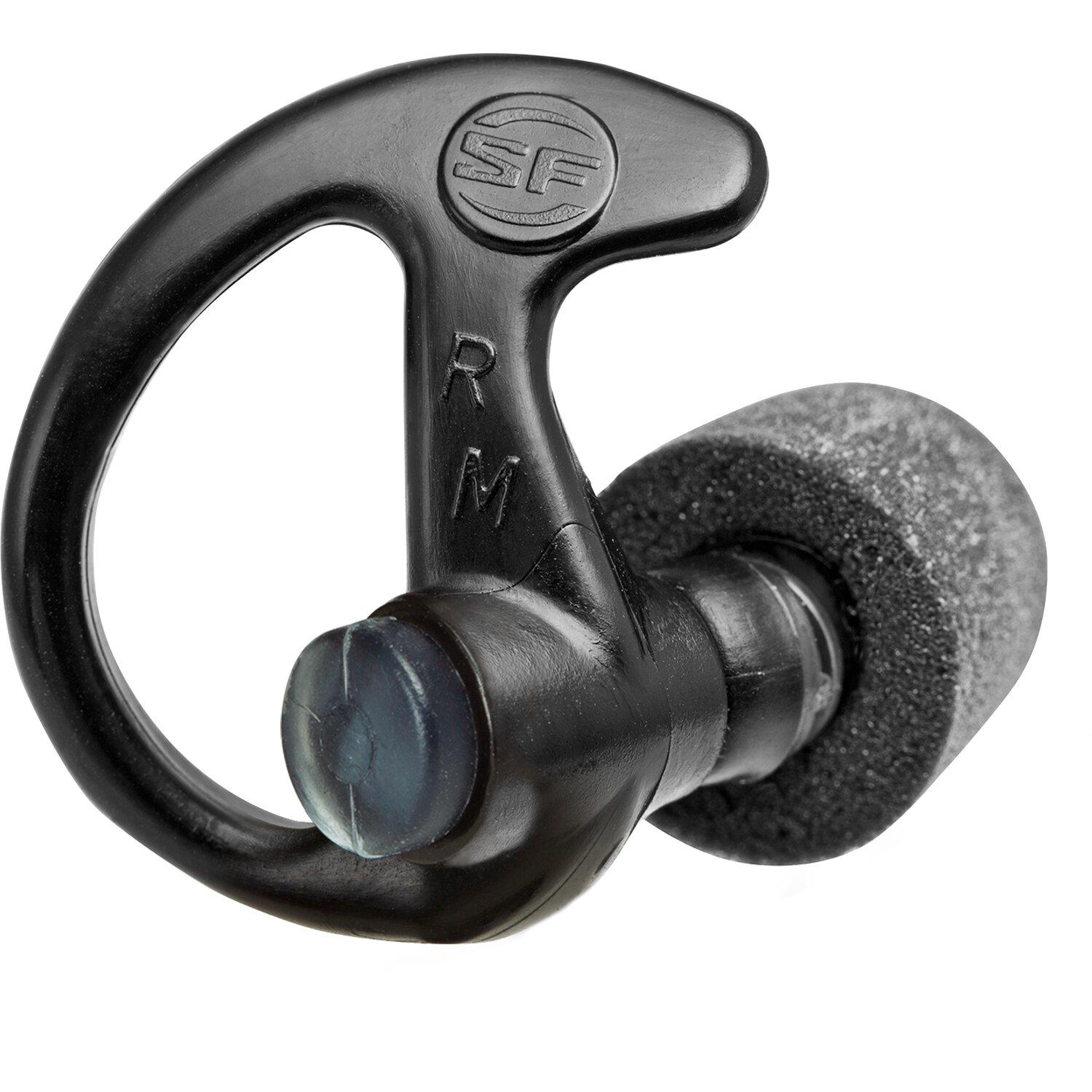 Surefire EP10 Sonic Defenders Ultra Max Full Block Ear Plugs 30 NRR Medium Black 1 Pair Picture of Surefire Llc COMPLY FOAM TIPPED FULL BLOCK EARPLUGS MEDIUM 1 PAIR BLACK