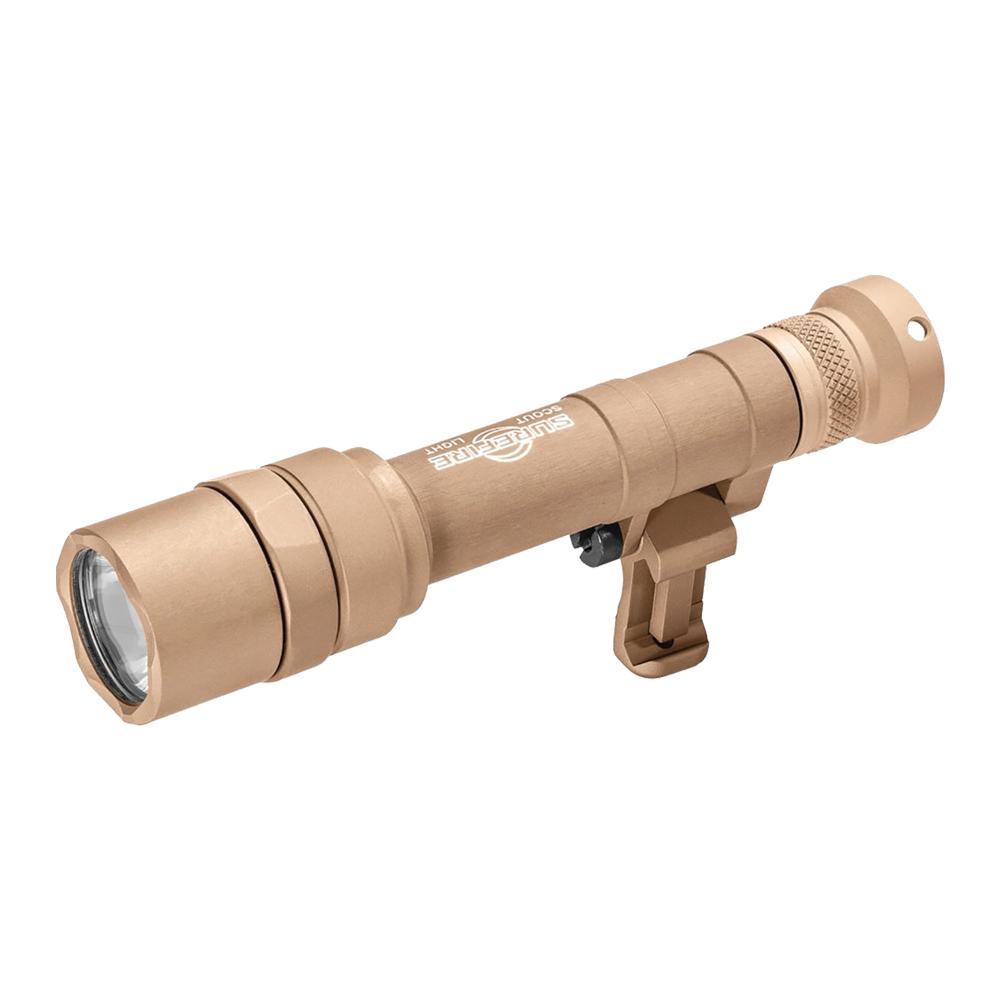 Surefire Scout Light Pro 6-Volt Ultra-High Output LED Weapon Light with Z68 Tailcap Tan Picture of Surefire Llc SCOUT LIGHT SWIVEL 1k LU PIC/MLOK TAN Z68 CLICK ON/OFF TAILCAP