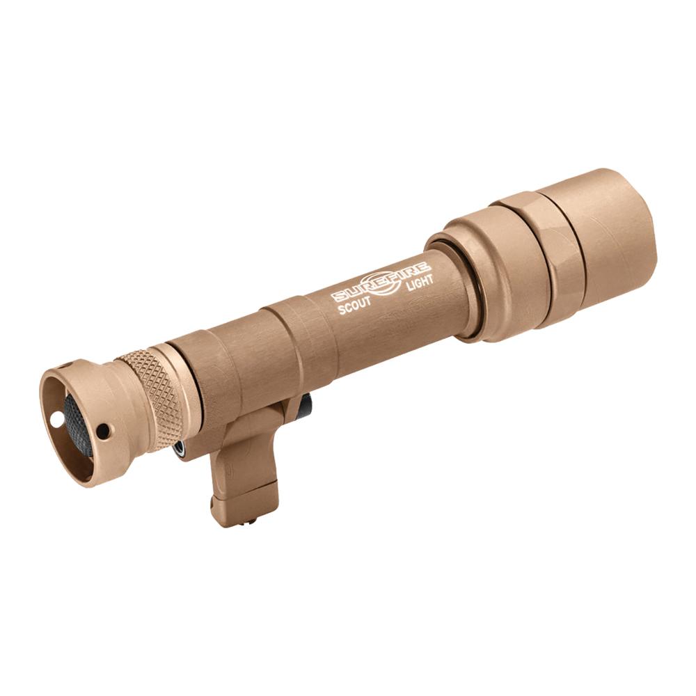 Surefire Scout Light Pro 6-Volt Ultra-High Output LED Weapon Light with Z68 Tailcap Tan Picture of Surefire Llc SCOUT LIGHT SWIVEL 1k LU PIC/MLOK TAN Z68 CLICK ON/OFF TAILCAP