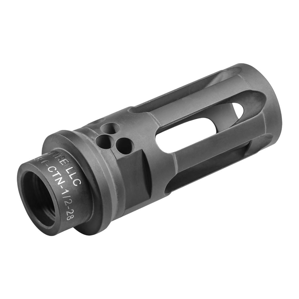 Surefire Warcomp Closed-Tine Flash Hider Suppressor Adaptor 5.56mm 1/2-28 Thread Picture of Surefire Llc PORTED CLOSED TINE FLASH HIDER SUPPRESSOR ADAPTER FOR 5.56 SOCOM 1/2-28