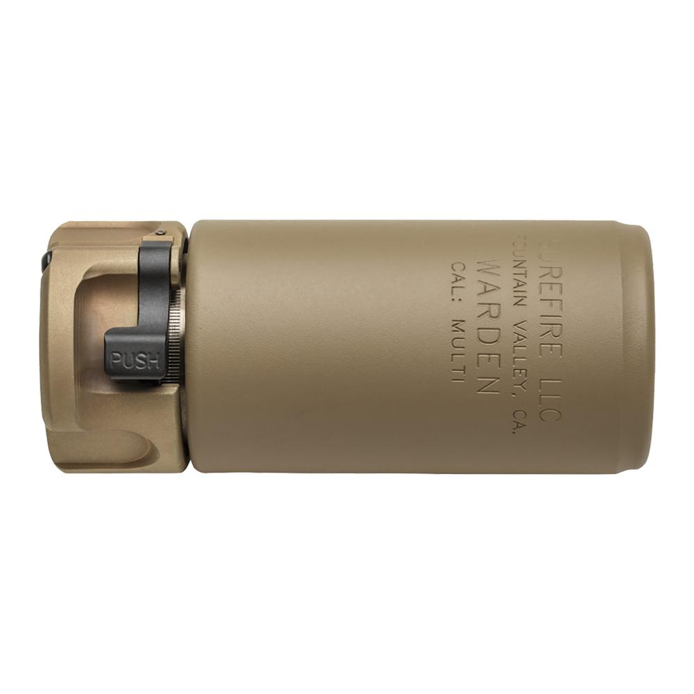 Surefire Warden Muzzle Device Fast-Attach Blast Regulator FDE Picture of Surefire Llc WARDEN-BLAST REGULATOR MULTI CALIBER DARK EARTH