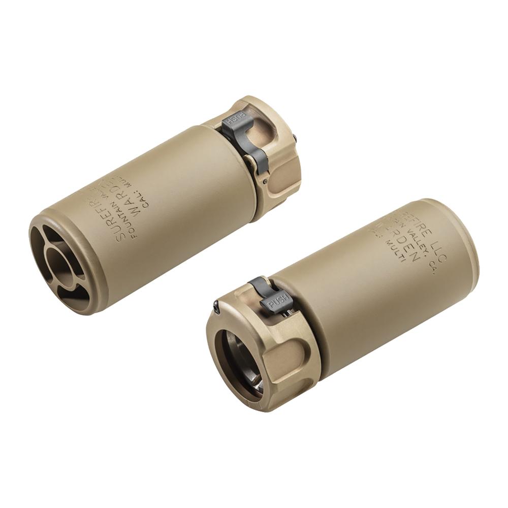 Surefire Warden Muzzle Device Fast-Attach Blast Regulator FDE Picture of Surefire Llc WARDEN-BLAST REGULATOR MULTI CALIBER DARK EARTH