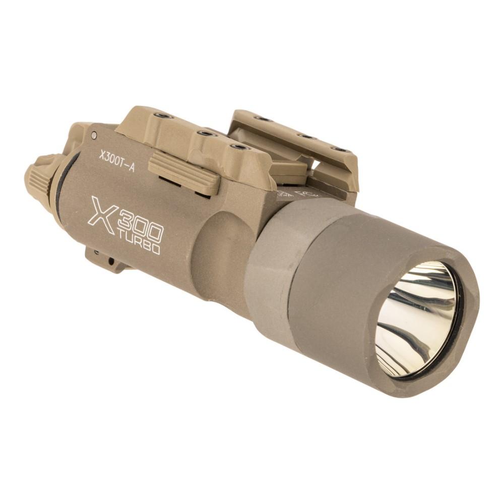 Surefire X300T-A Turbo Weapon Light Universal and Pic Mount 650 Lumens Tan Lever Latch Picture of Surefire Llc X300 TURB WeponLight-6V-UNIVPICTNY LVR-LATCH RailMountHI-CAND Tan Z-XBC