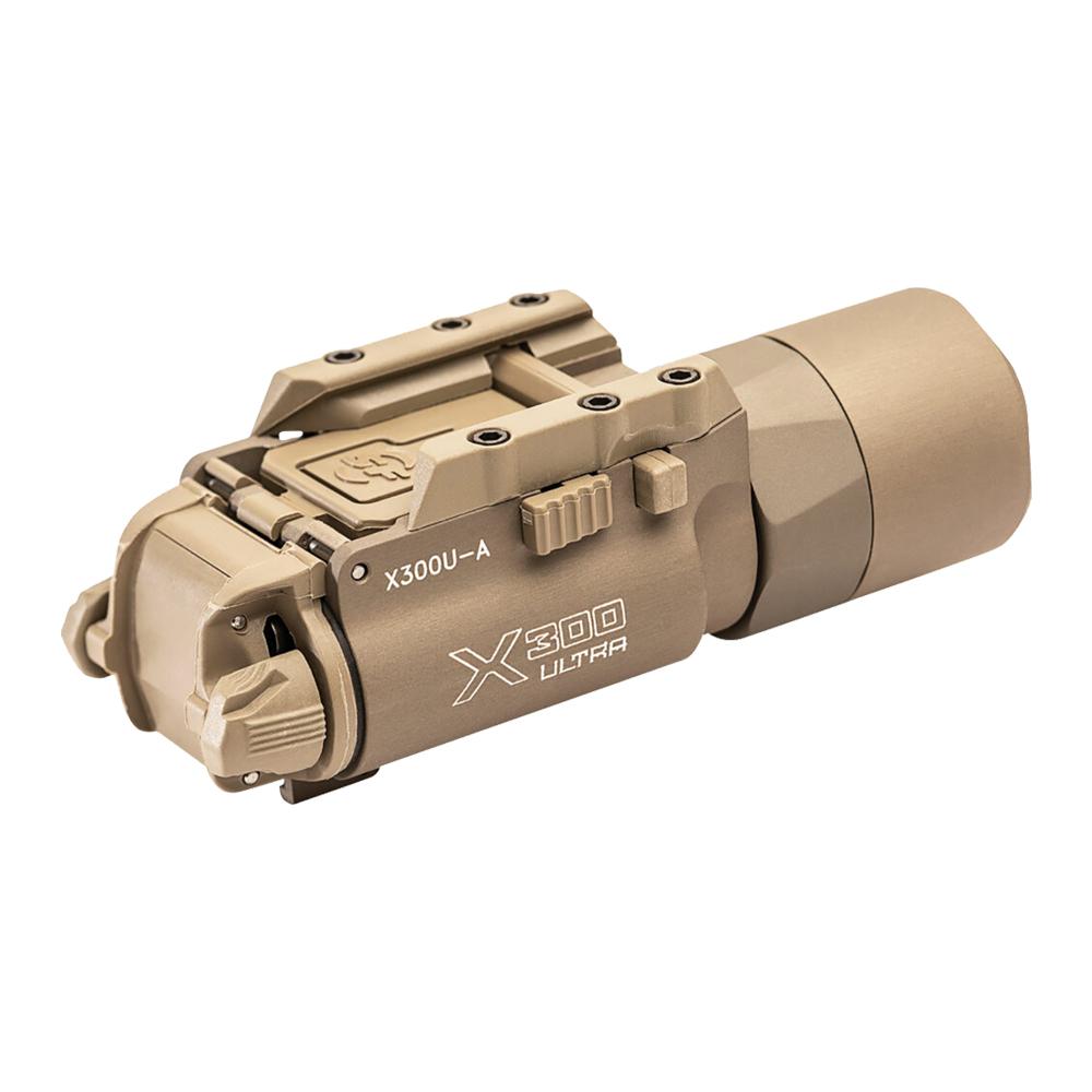 Surefire X300U-A Ultra-High-Output LED Handgun Weapon Light 1000 Lumens Tan Picture of Surefire Llc X300 ULTRA WLPIC RAIL MOUNT 1K LUMENS TAN Z-XBC PUSH/TOGGLE SWITCH