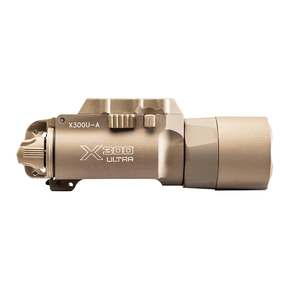 Surefire X300U-A Ultra-High-Output LED Handgun Weapon Light 1000 Lumens Tan Picture of Surefire Llc X300 ULTRA WLPIC RAIL MOUNT 1K LUMENS TAN Z-XBC PUSH/TOGGLE SWITCH
