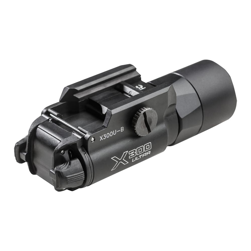 Surefire X300U-B Ultra-High-Output LED Handgun Weapon Light 1000 Lumens Black Picture of Surefire Llc X300 ULTRA WL PIC THUMBSCREW MOUNT 1K LU BLK Z-XBC PUSH/TOGGLE SWITCH