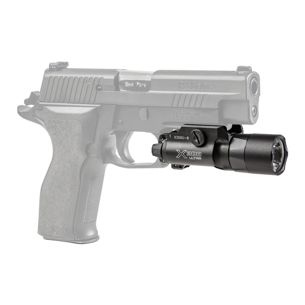Surefire X300U-B Ultra-High-Output LED Handgun Weapon Light 1000 Lumens Black Picture of Surefire Llc X300 ULTRA WL PIC THUMBSCREW MOUNT 1K LU BLK Z-XBC PUSH/TOGGLE SWITCH