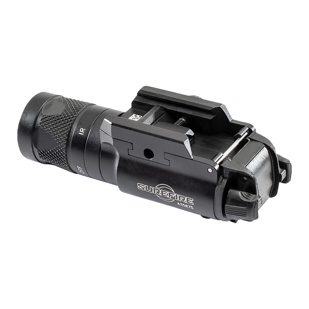 Surefire X300V-B Infrared and White LED Handgun Weapon Light with T-Slot Mounting System 350 Lumens Black Picture of Surefire Llc X300 VAMPIRE WL PIC THUMBSCREW MOUNT 350 LU BLK Z-XBC PUSH/TOGGLE SWITCH