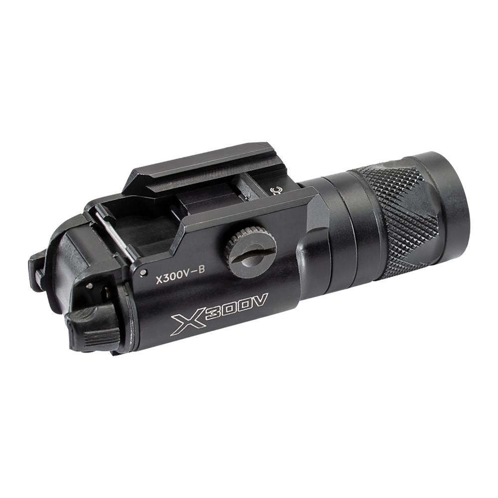 Surefire X300V-B Infrared and White LED Handgun Weapon Light with T-Slot Mounting System 350 Lumens Black Picture of Surefire Llc X300 VAMPIRE WL PIC THUMBSCREW MOUNT 350 LU BLK Z-XBC PUSH/TOGGLE SWITCH
