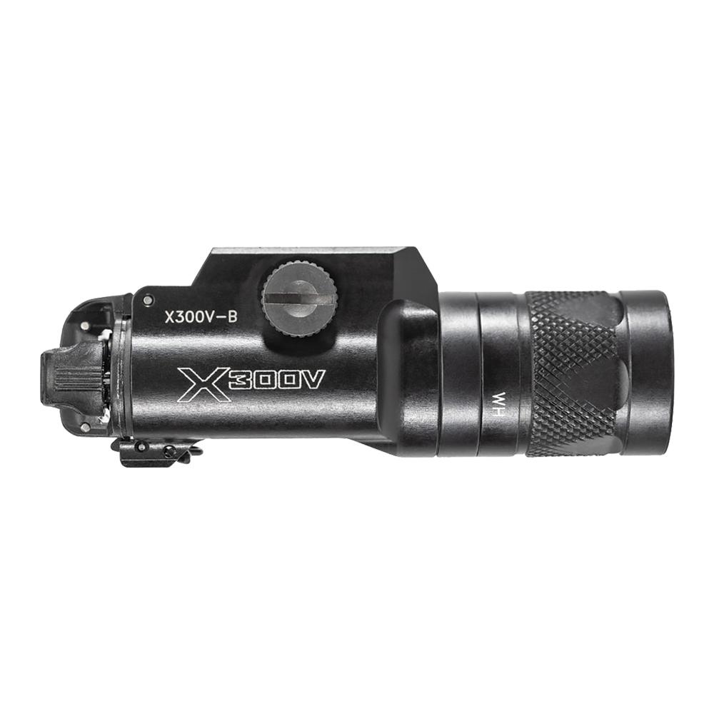 Surefire X300V-B Infrared and White LED Handgun Weapon Light with T-Slot Mounting System 350 Lumens Black Picture of Surefire Llc X300 VAMPIRE WL PIC THUMBSCREW MOUNT 350 LU BLK Z-XBC PUSH/TOGGLE SWITCH