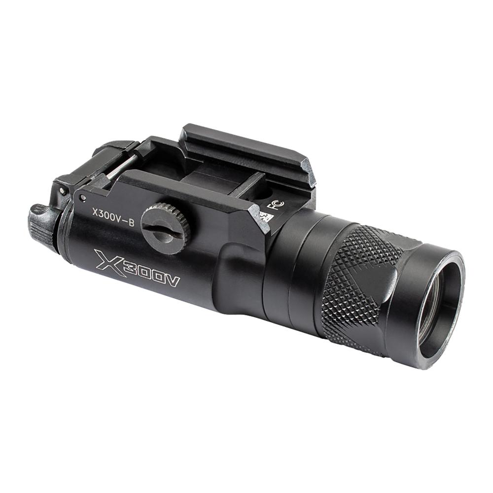 Surefire X300V-B Infrared and White LED Handgun Weapon Light with T-Slot Mounting System 350 Lumens Black Picture of Surefire Llc X300 VAMPIRE WL PIC THUMBSCREW MOUNT 350 LU BLK Z-XBC PUSH/TOGGLE SWITCH