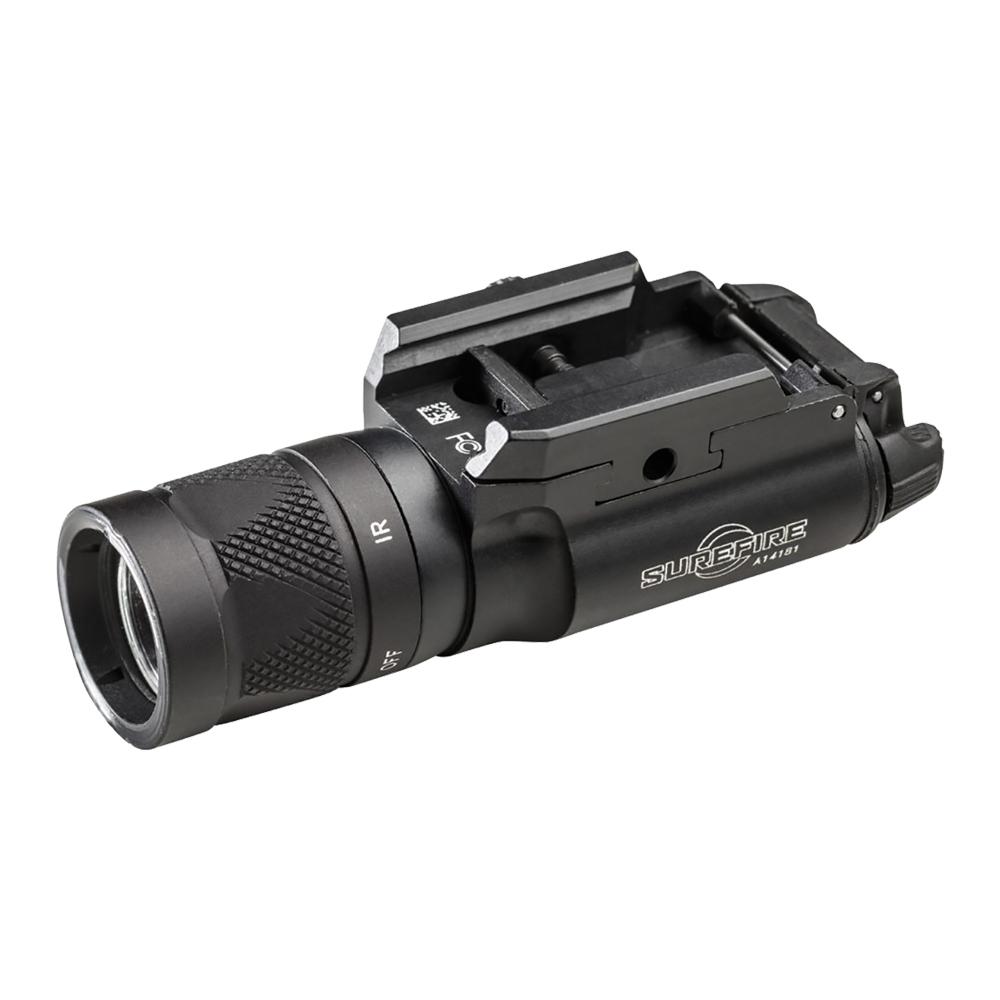 Surefire X300V-B Infrared and White LED Handgun Weapon Light with T-Slot Mounting System 350 Lumens Black Picture of Surefire Llc X300 VAMPIRE WL PIC THUMBSCREW MOUNT 350 LU BLK Z-XBC PUSH/TOGGLE SWITCH