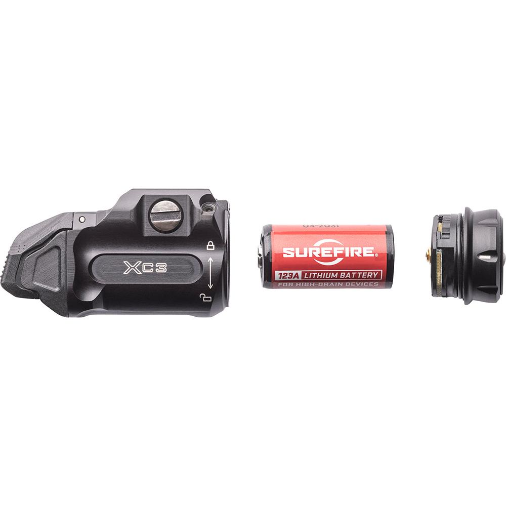Surefire XC3 Handgun Weapon Light 550 Lumens Black Picture of Surefire Llc SUREFIRE XC3 COMPACT WEAPON LIGHT 3V UNIV SCREW RAIL MOUNT BLK