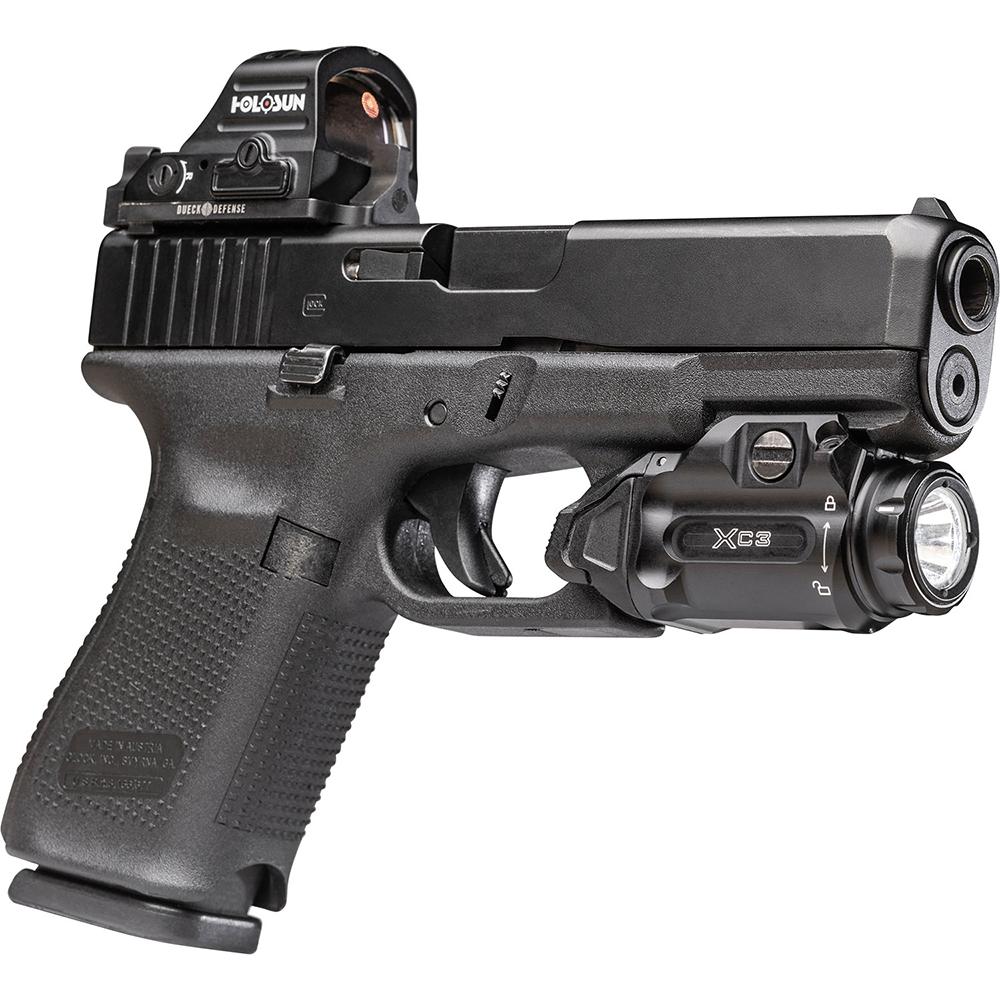 Surefire XC3 Handgun Weapon Light 550 Lumens Black Picture of Surefire Llc SUREFIRE XC3 COMPACT WEAPON LIGHT 3V UNIV SCREW RAIL MOUNT BLK