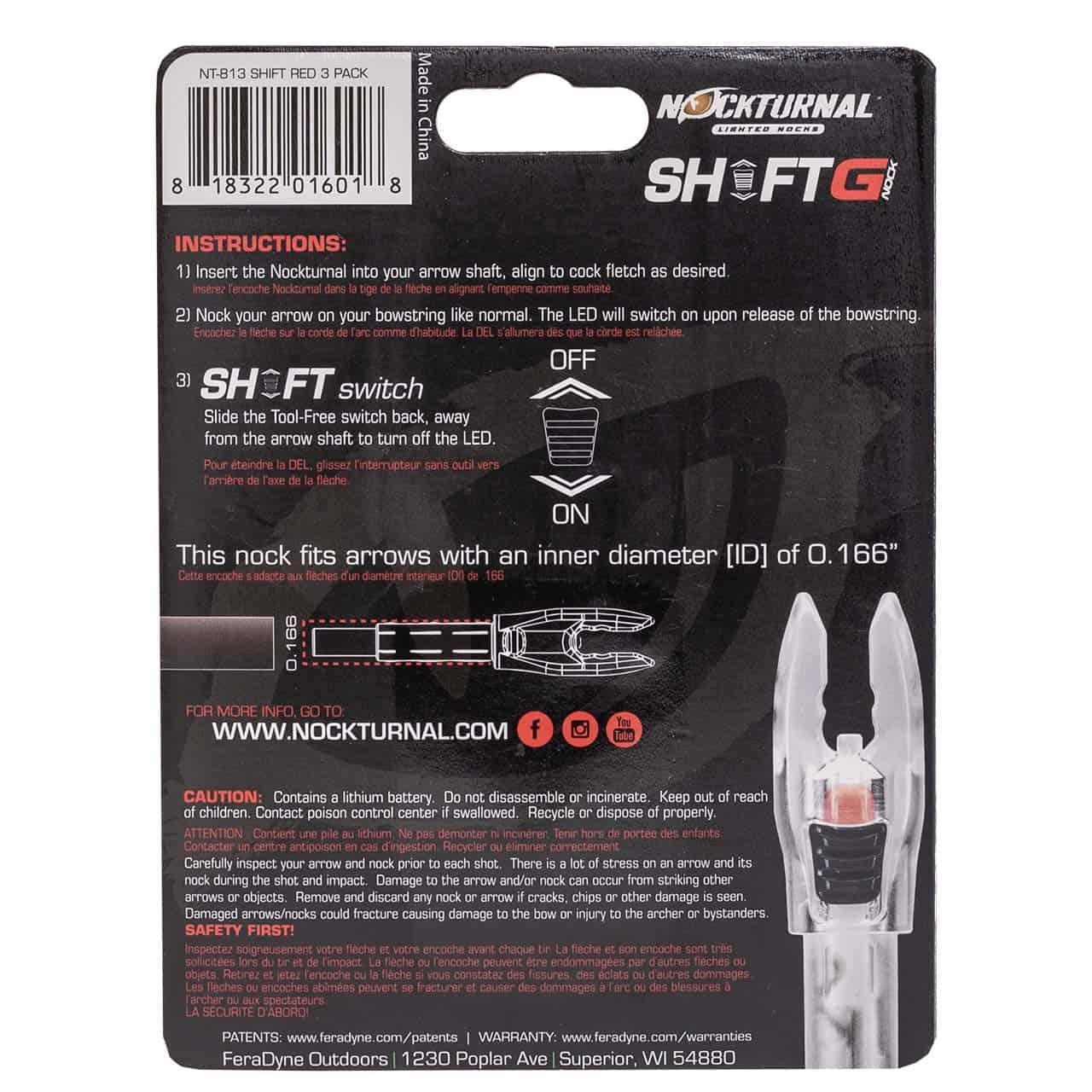 Nockturnal G-Nock Shift Red 3/pk .166 Arrow Diameter Picture of Feradyne Outdoors G Nock Shift Red 3/pk .166 Arrow Diameter