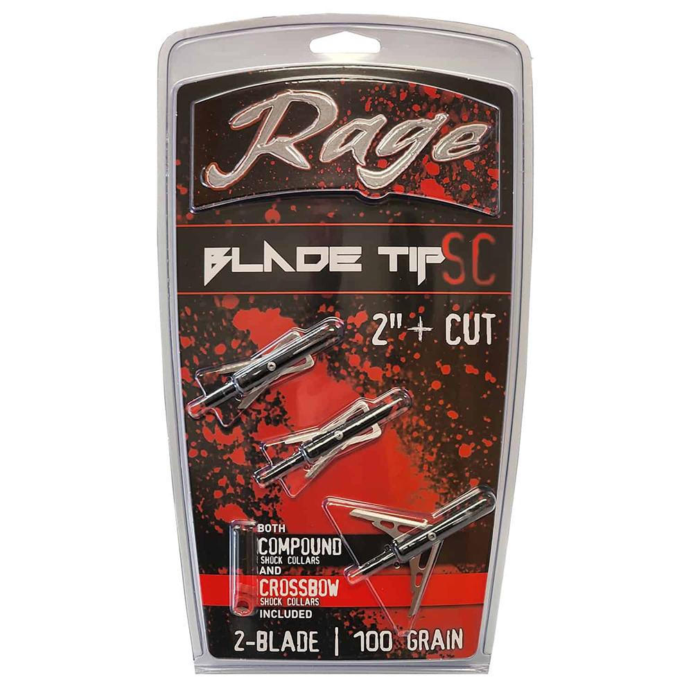 Rage Black Series Broadheads 2" 100 gr 3/ct Picture of Feradyne Outdoors RAGE Broadheads Black Series Chisel 2in 3pk
