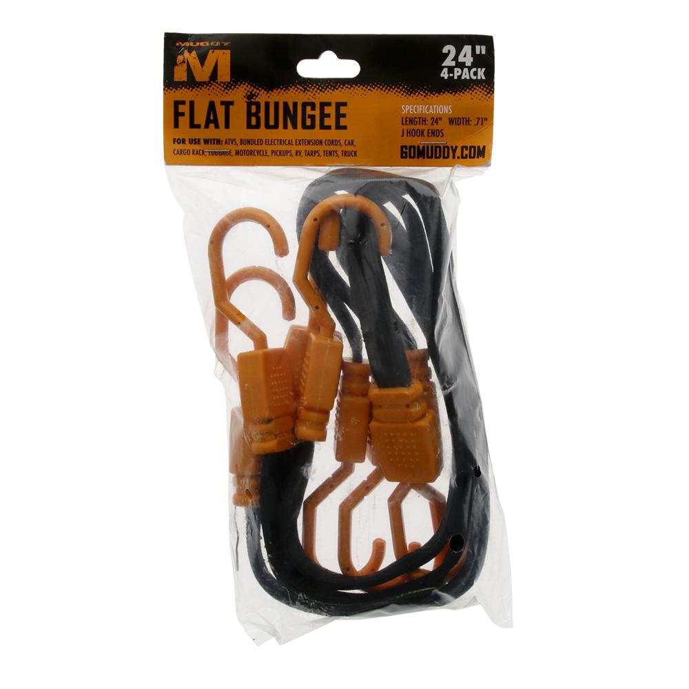 Muddy Flat Bungee 24" 4/ct Picture of Gsm MUDDY 24" FLAT BUNGEE / 1" WIDTH / 4 PACK