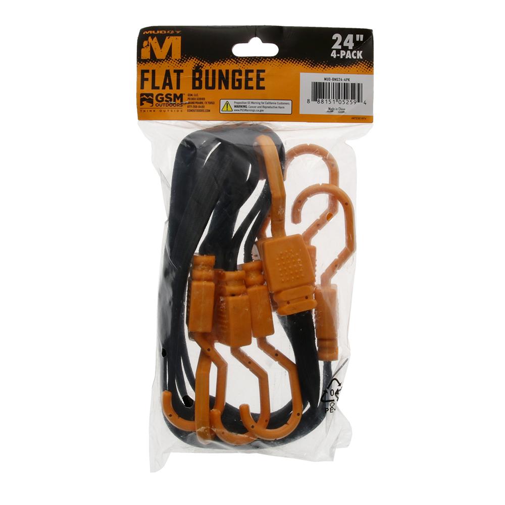 Muddy Flat Bungee 24" 4/ct Picture of Gsm MUDDY 24" FLAT BUNGEE / 1" WIDTH / 4 PACK