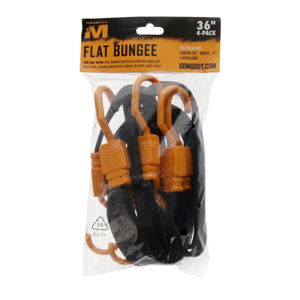 Muddy Flat Bungee 36" 4/ct Picture of Gsm MUDDY 36" FLAT BUNGEE / 1" WIDTH / 4 PACK