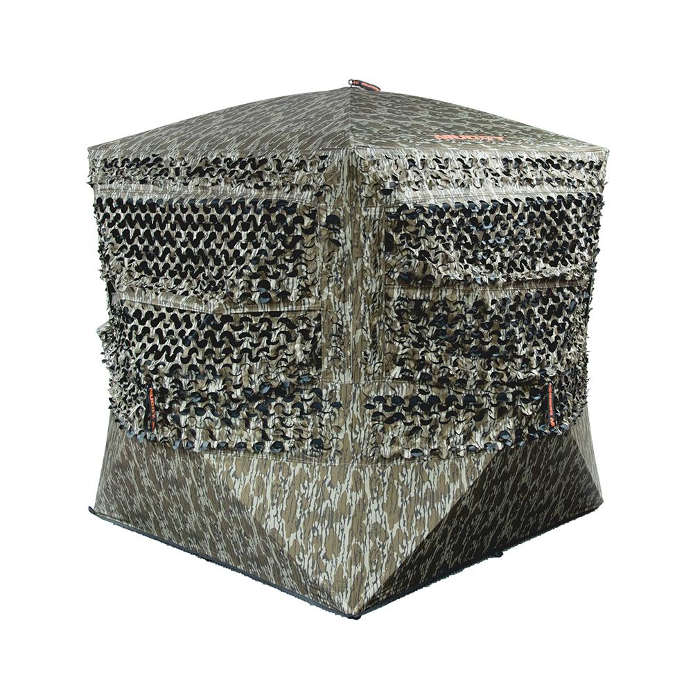 Muddy Carnage Die Cut Ground Blind Mossy Oak Bottomland Picture of Gsm CARNAGE DIE CUT 58x58'' FOOTPRINT 75'' WIDTH 69'' TALL 17.2LB MO BTMLND