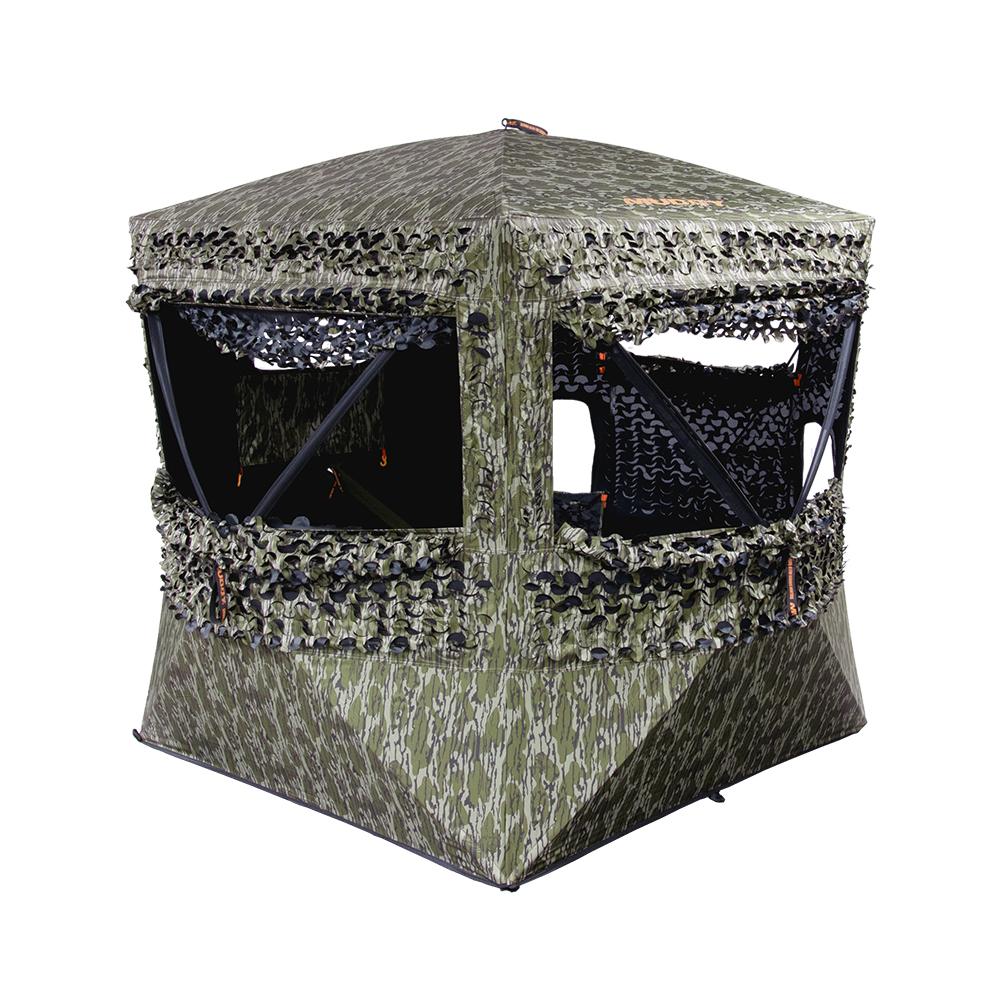 Muddy Carnage Die Cut Ground Blind Mossy Oak Bottomland Picture of Gsm CARNAGE DIE CUT 58x58'' FOOTPRINT 75'' WIDTH 69'' TALL 17.2LB MO BTMLND