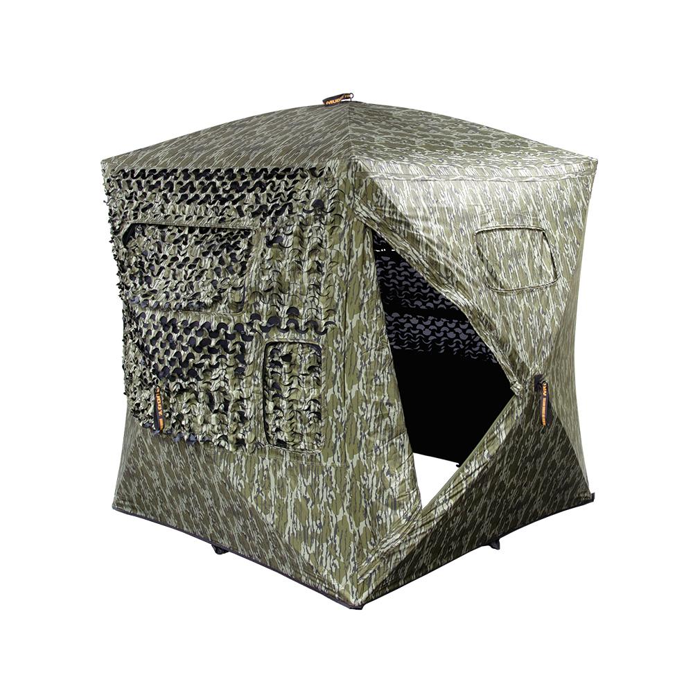 Muddy Carnage Die Cut Ground Blind Mossy Oak Bottomland Picture of Gsm CARNAGE DIE CUT 58x58'' FOOTPRINT 75'' WIDTH 69'' TALL 17.2LB MO BTMLND