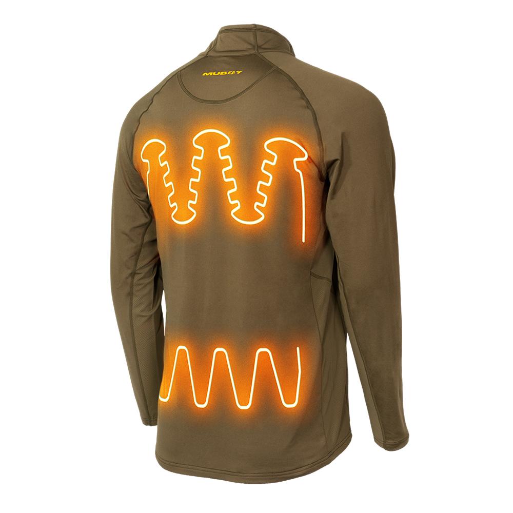 Muddy Nucleus Heated Quarter Zip Long Sleeve Shirt Brown Clay XL Picture of Gsm NUCLEUS HEATED QUARTER ZIP BROWN CLAY XL