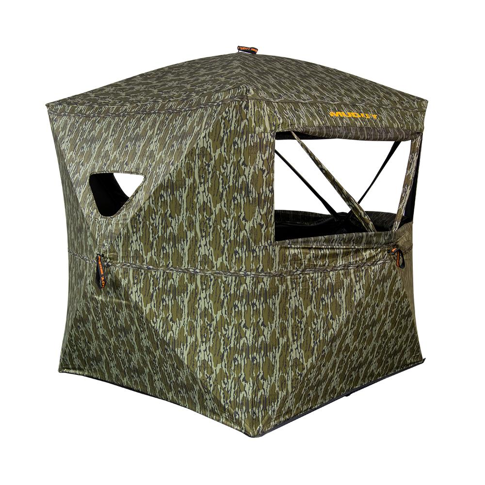 Muddy Infinity Evo Ground Blind Mossy Oak Bottomland Picture of Gsm INFINITY EVO 58x58'' FOOTPRINT 74'' WIDTH 69'' TALL 17.2LB MO BTMLND