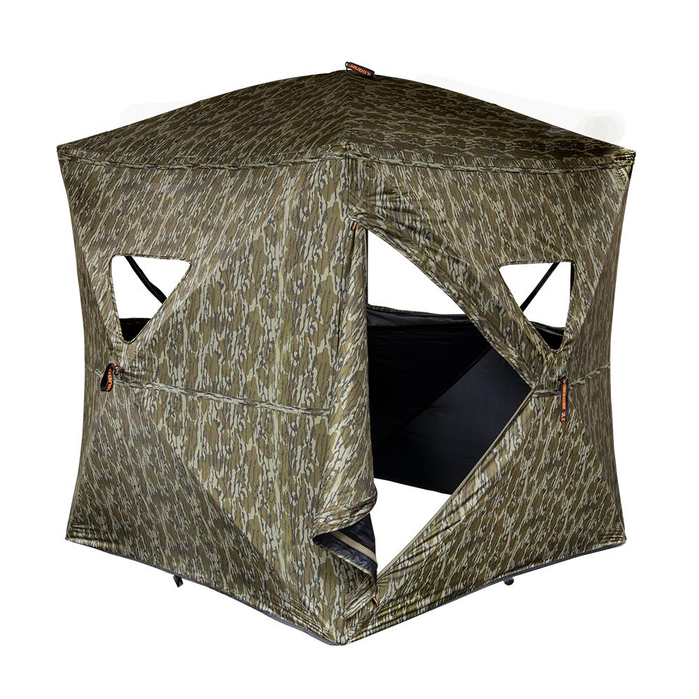 Muddy Infinity Evo MAX Ground Blind Mossy Oak Bottomland Picture of Gsm INFINITY EVO MAX 65x65'' FOOTPRINT 82'' WIDTH 72'' TALL 20LB MO BTMLND