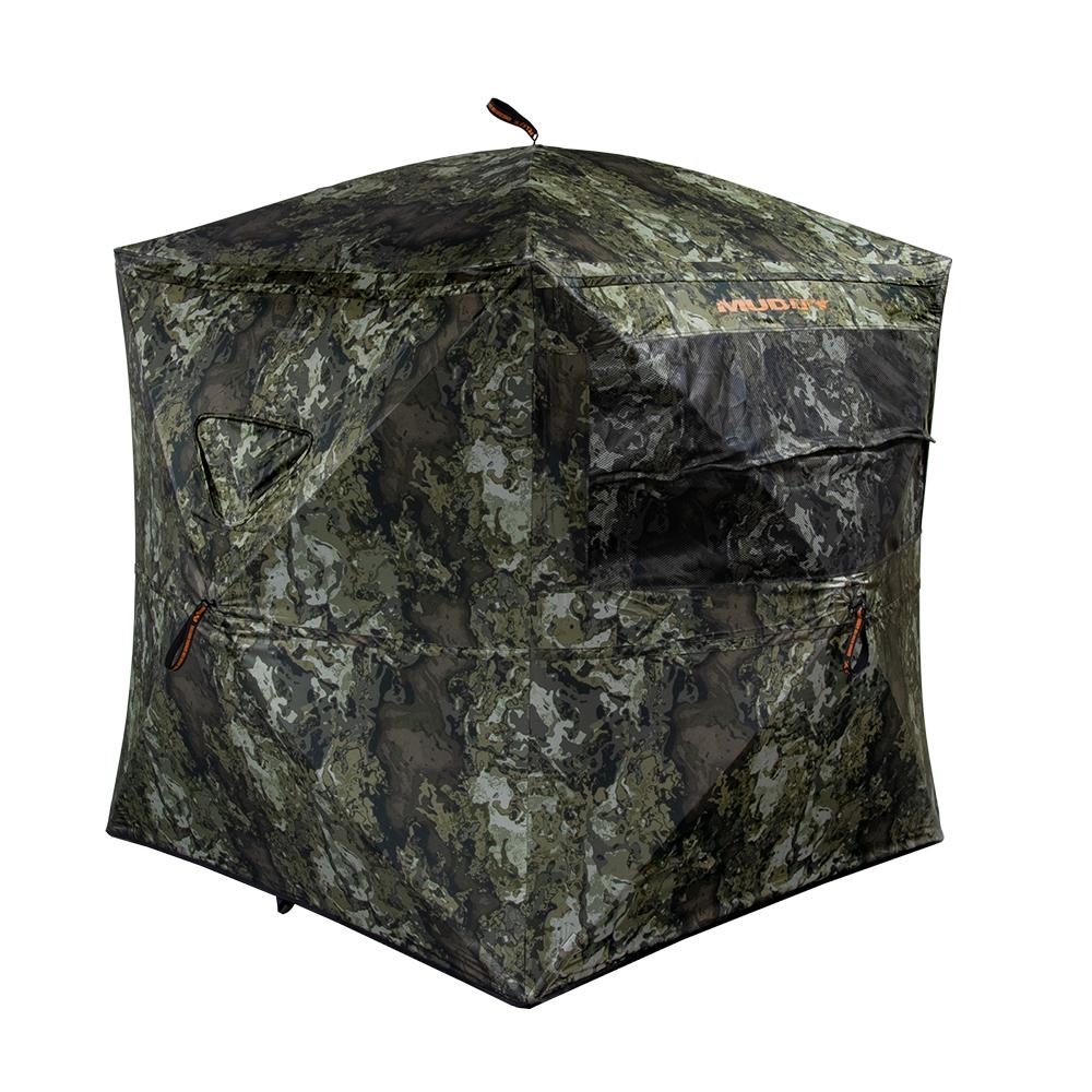 Muddy Infinity Evo Ground Blind Veil Canyon Grey Picture of Gsm INFINITY EVO 58x58'' FOOTPRINT 74'' WIDTH 69'' TALL 17.2LB VEIL CNYN GREY