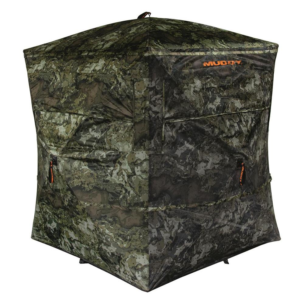 Muddy Prevue Evo Ground Blind Veil Canyon Grey Picture of Gsm PREVUE EVO 53x53'' FOOTPRINT 62'' WIDTH 66'' TALL 13.2LB VEIL CNYN GREY