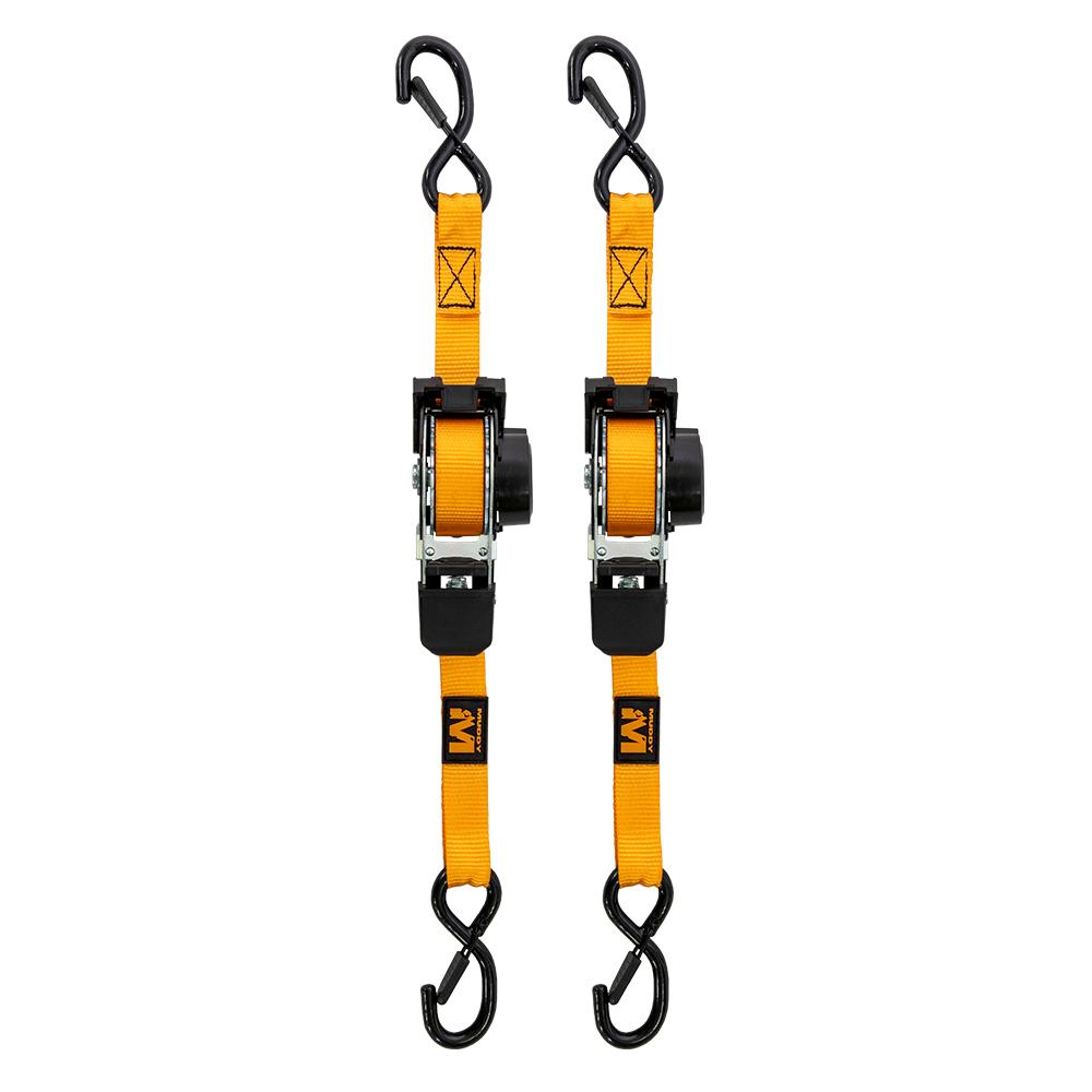Muddy Retractable Ratchet Straps 1"x10 ft Orange 2/ct