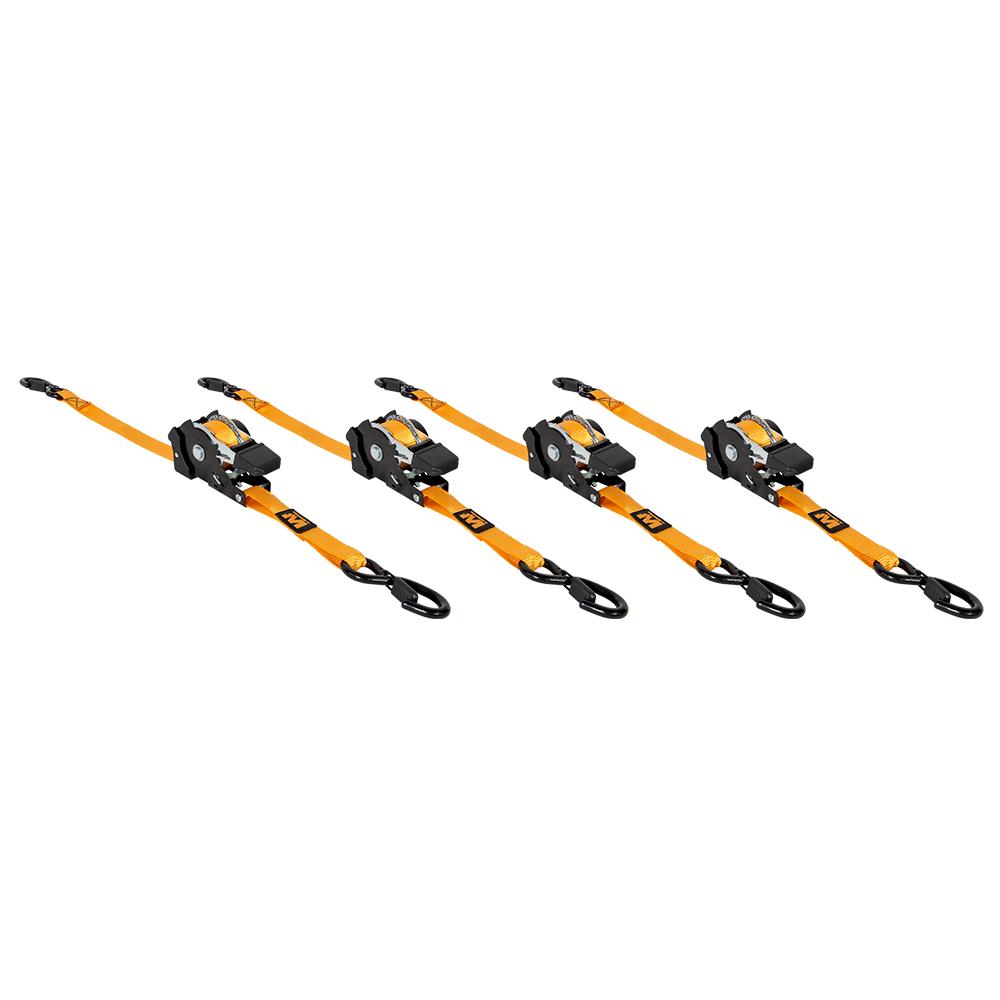 Muddy Retractable Ratchet Straps 1"x10 ft Orange 4/ct