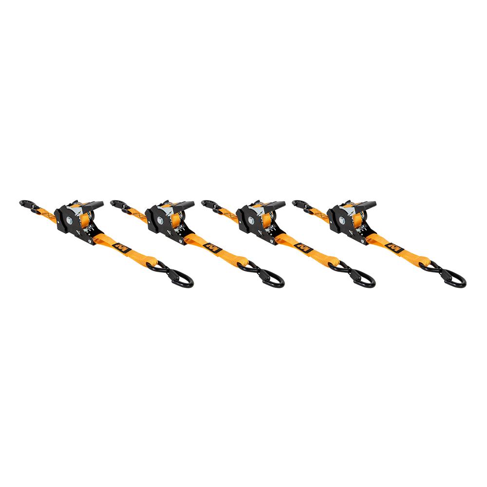 Muddy Retractable Ratchet Straps 1"x10 ft Orange 4/ct Picture of Gsm 1X10 RETRACTABLE RATCHET STRAPS ORANGE 4 PACK