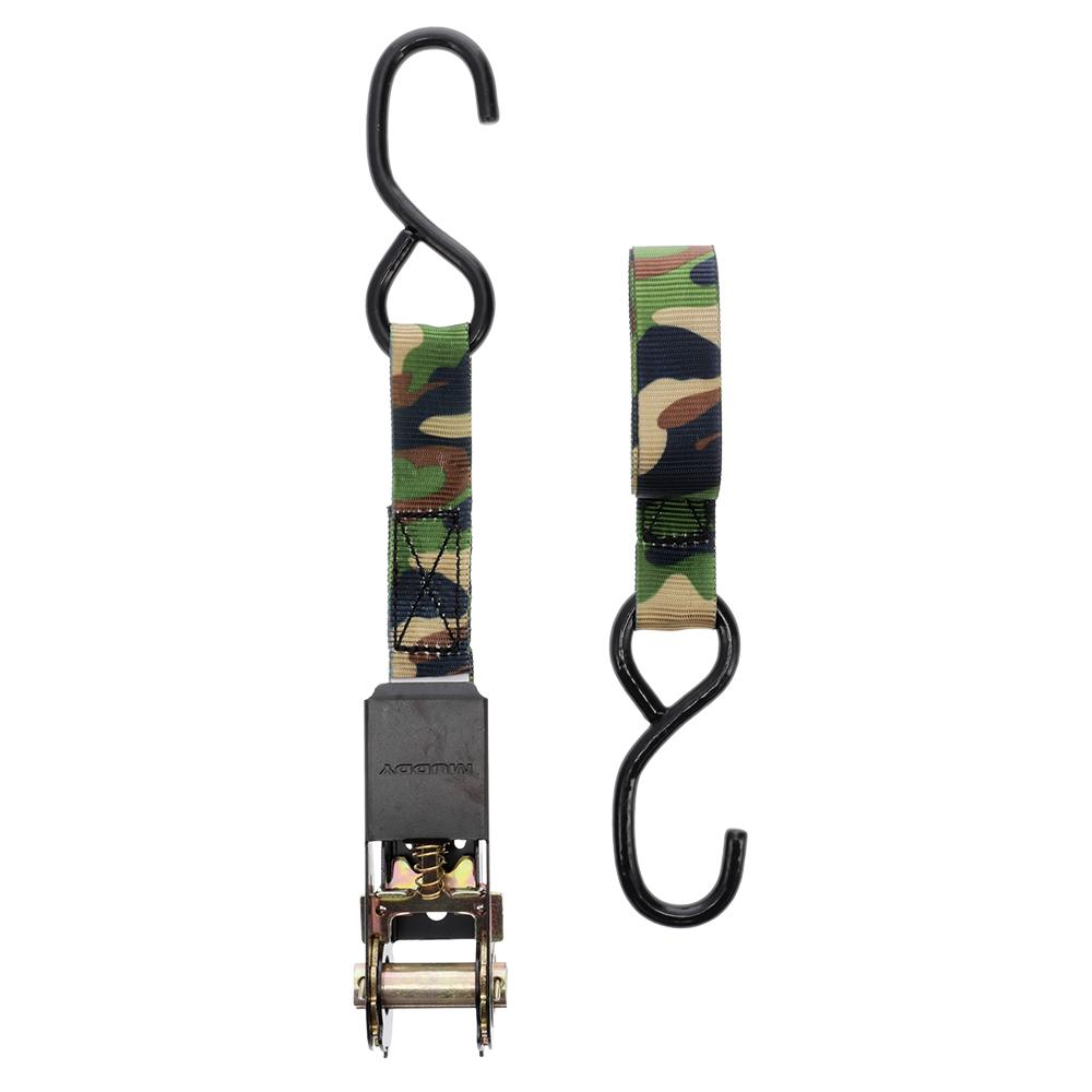 Muddy Ratchet Straps 1" x 8 ft Camo 4/ct Picture of Gsm MUDDY 1" X 8' STANDARD DUTY RATCHET STRAPS / CAMO / 4 PACK