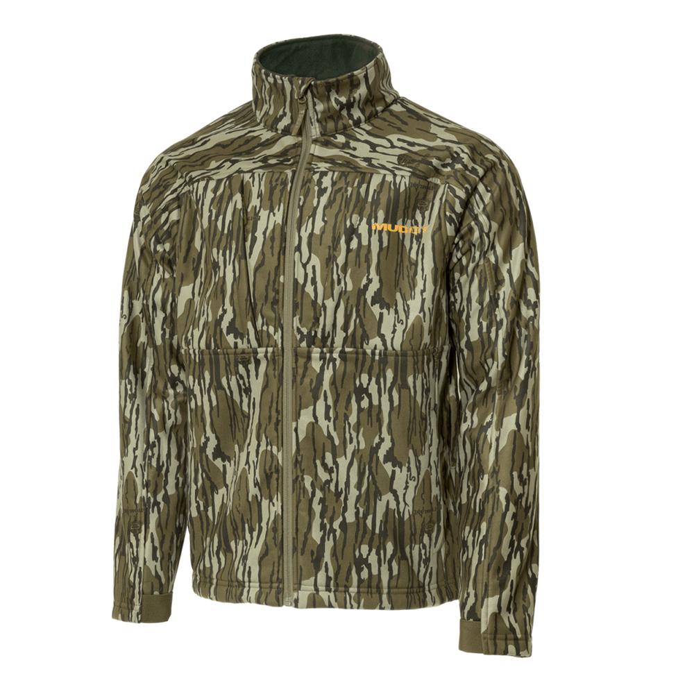 Muddy TRX Softshell Jacket Mossy Oak Bottomland S Picture of Gsm TRX SOFTSHELL JACKET MOSSY OAK BOTTOMLAND SMALL