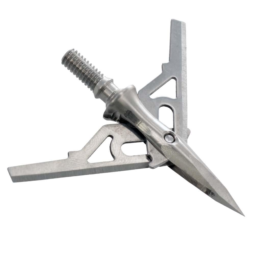 NAP Verdict 100 SS Mechanical Broadhead 100gr 2" Cutting Dia 400 FPS 3/pack Picture of Gsm NAP Verdict 100 SS Mechanical Broadhead 100gr 2" Cutting Dia 400 FPS 3/pk