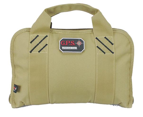 G-Outdoors Double Pistol Case with Magazine Storage & Dump Cup-Tan Picture of G-Outdoors Inc. Double Pistol Case w/mag storage & dump cup Tan