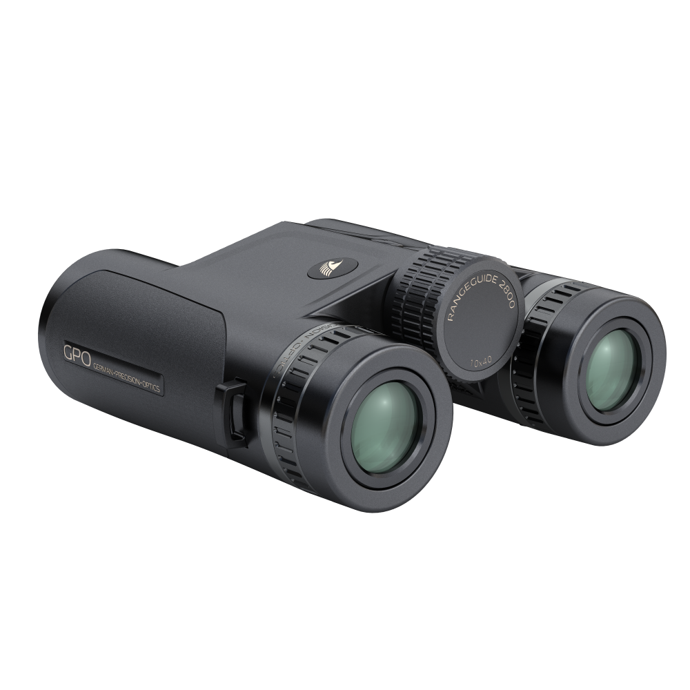 GPO Rangeguide Rangefinding Binoculars 8x40 Black Picture of German Precision Optics Rangeguide 8x40 HD Black / 3500y / OLED / angle-temp-hum