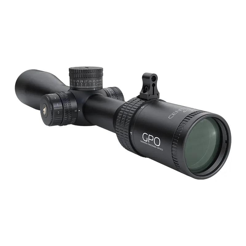 GPO Centuri 4x Rifle Scope 4-16x44i 30mm SFP MOAi Illum. Black Picture of German Precision Optics Centuri 4X Riflescope 4-16x44i 30mm Tube - MOAi Reticle