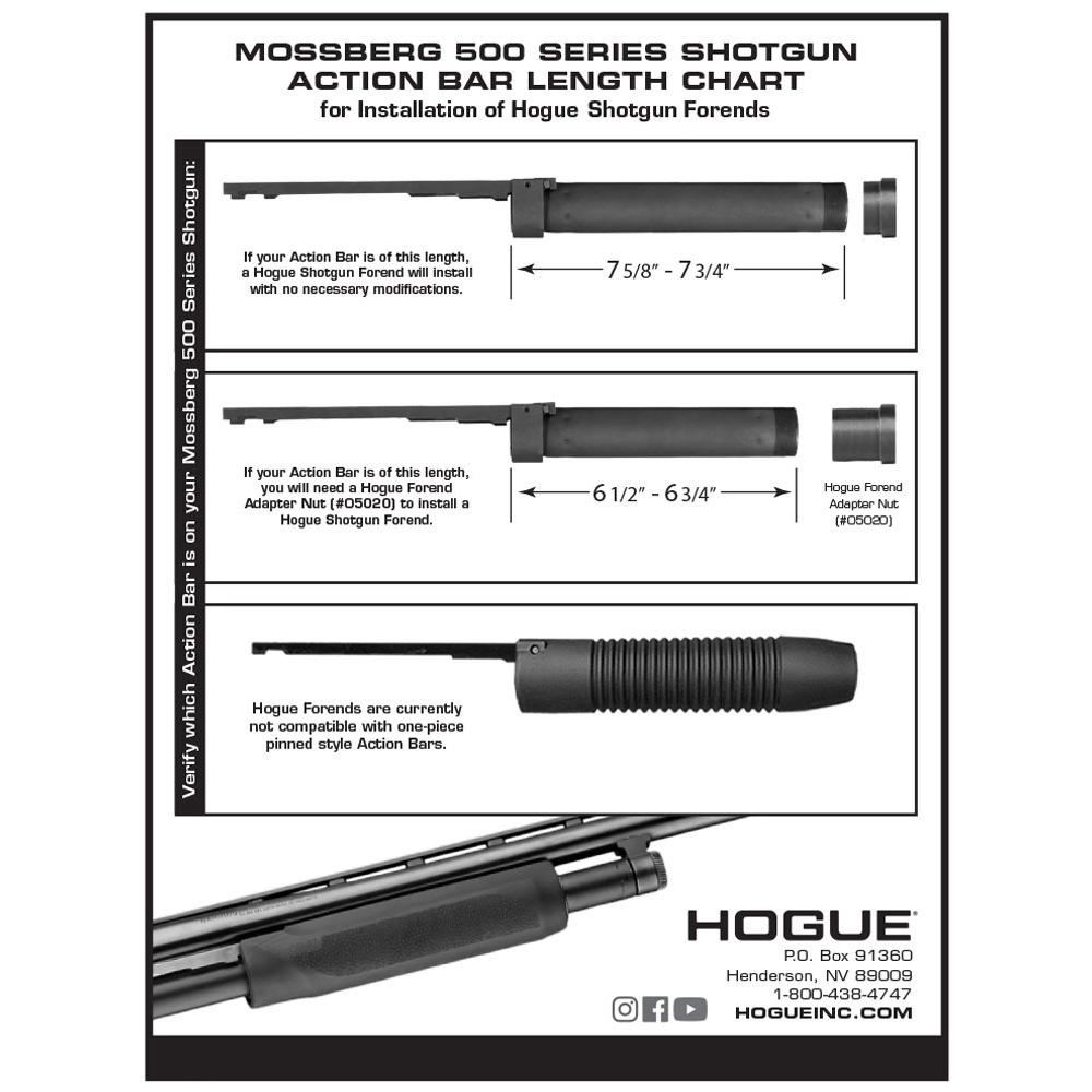 Hogue Shotgun Stocks - Mossberg 500 Forend for  7 3/4" Tube Picture of Hogue Inc. HOGUE OVERMOLD SHOTGUN STOCK *FOREND ONLY* MOSBERG 500