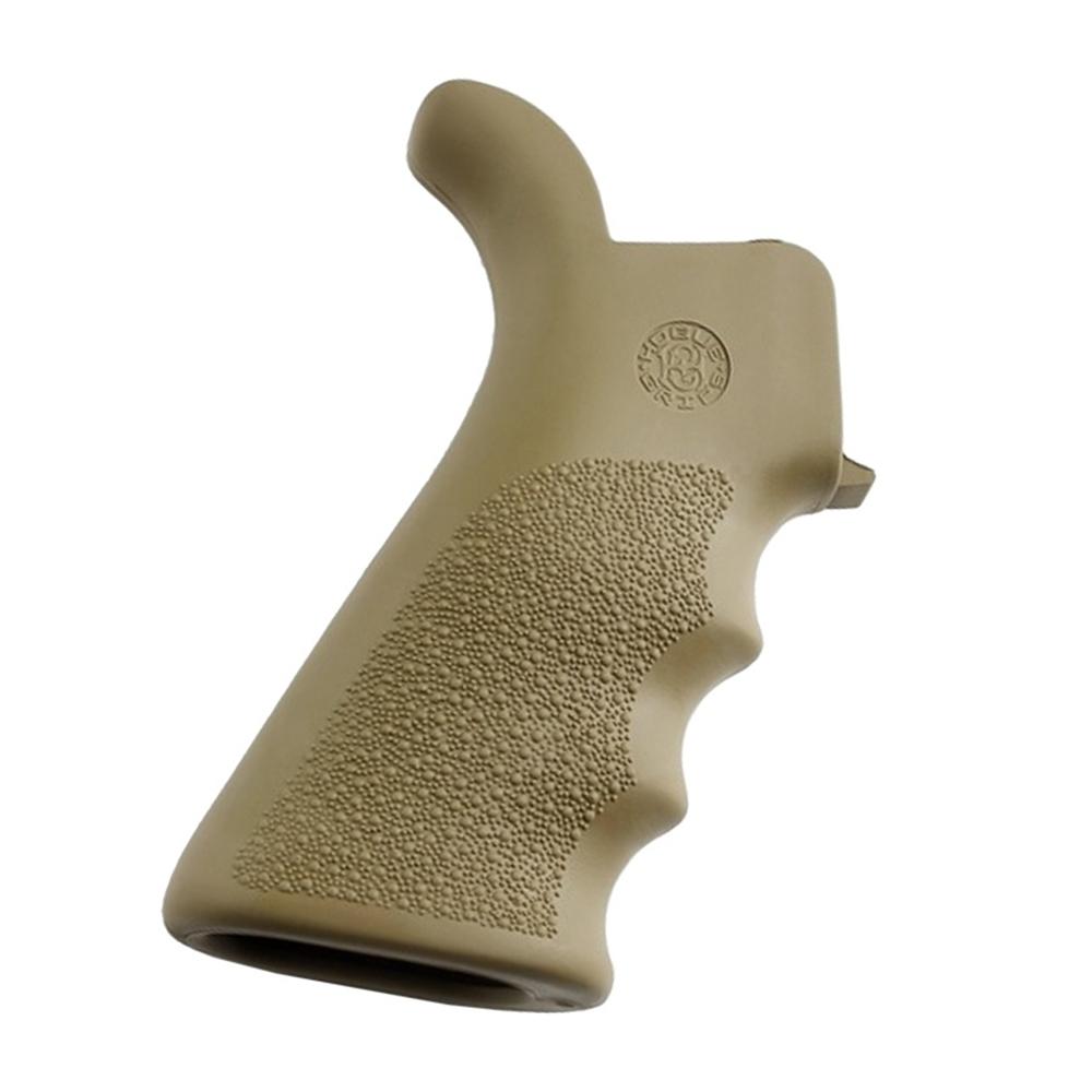 Hogue AR-15/M-16 Rubber Beavertail Grip with Finger Grooves - Desert Tan Picture of Hogue Inc. HOGUE AR15 RUBBER GRIP BEAVERTAIL W FINGER GROOVES FLAT DARK EARTH
