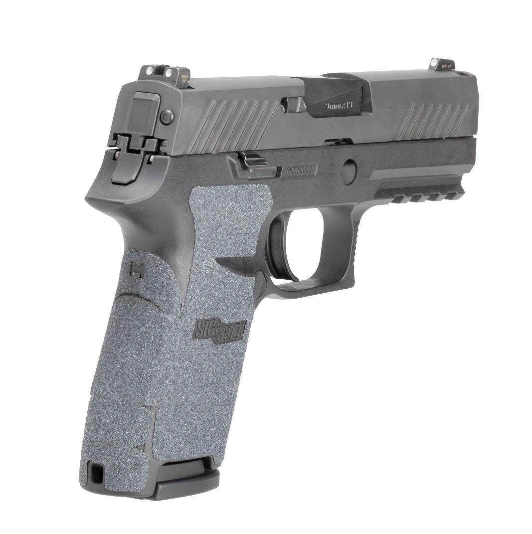 Wrapter Grit Adhesive Grip for Sig Sauer P320 Compact Black Picture of Hogue Inc. Wrapter Grit Adhesive Grip Sig Sauer P320 Black Medium Grip Module Compact