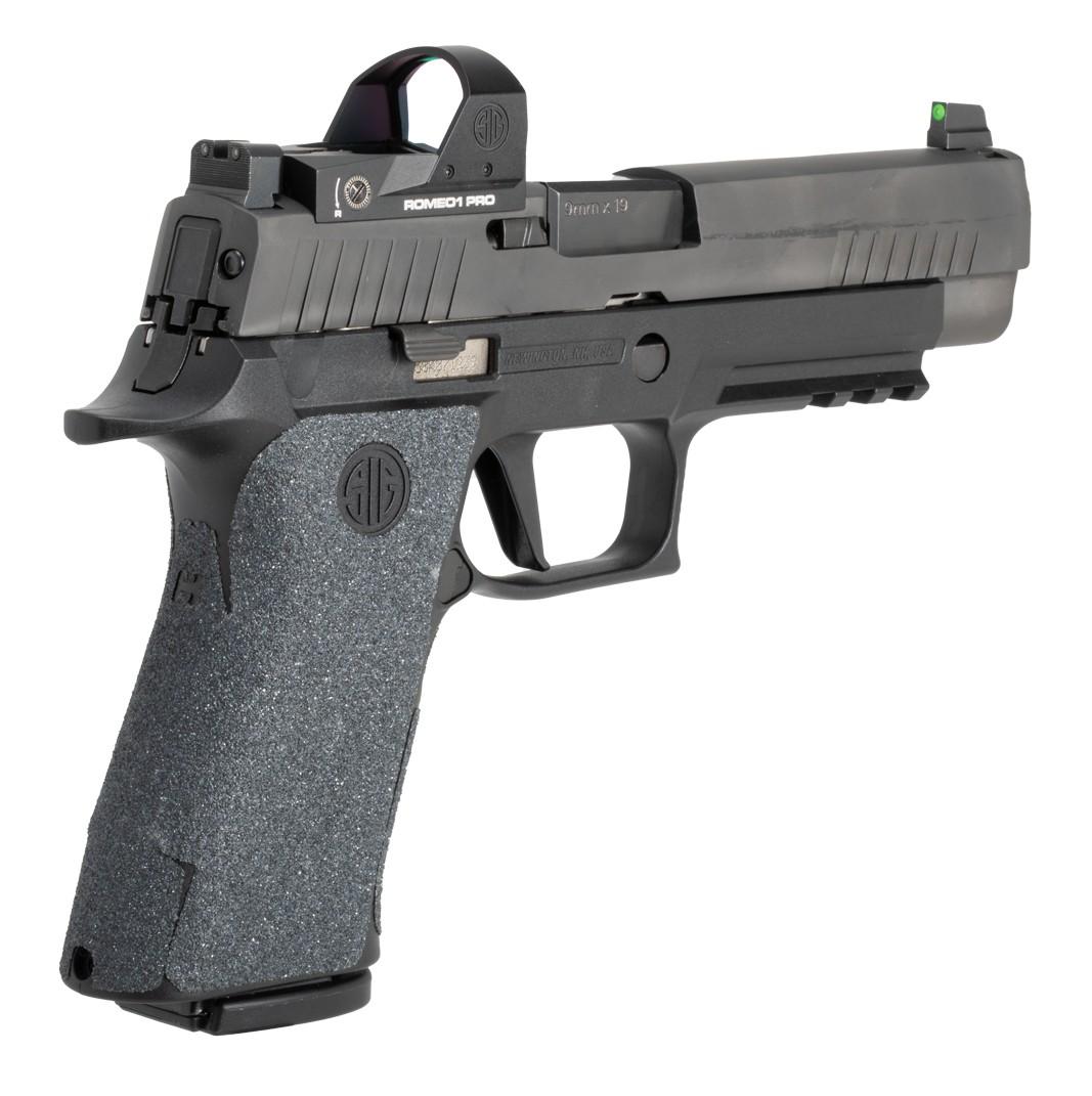 Wrapter Grit Adhesive Grip for Sig Sauer P320 Full Size Black Picture of Hogue Inc. Wrapter Grit Adhesive Grip Sig Sauer P320 X5 Grip Module Full Size