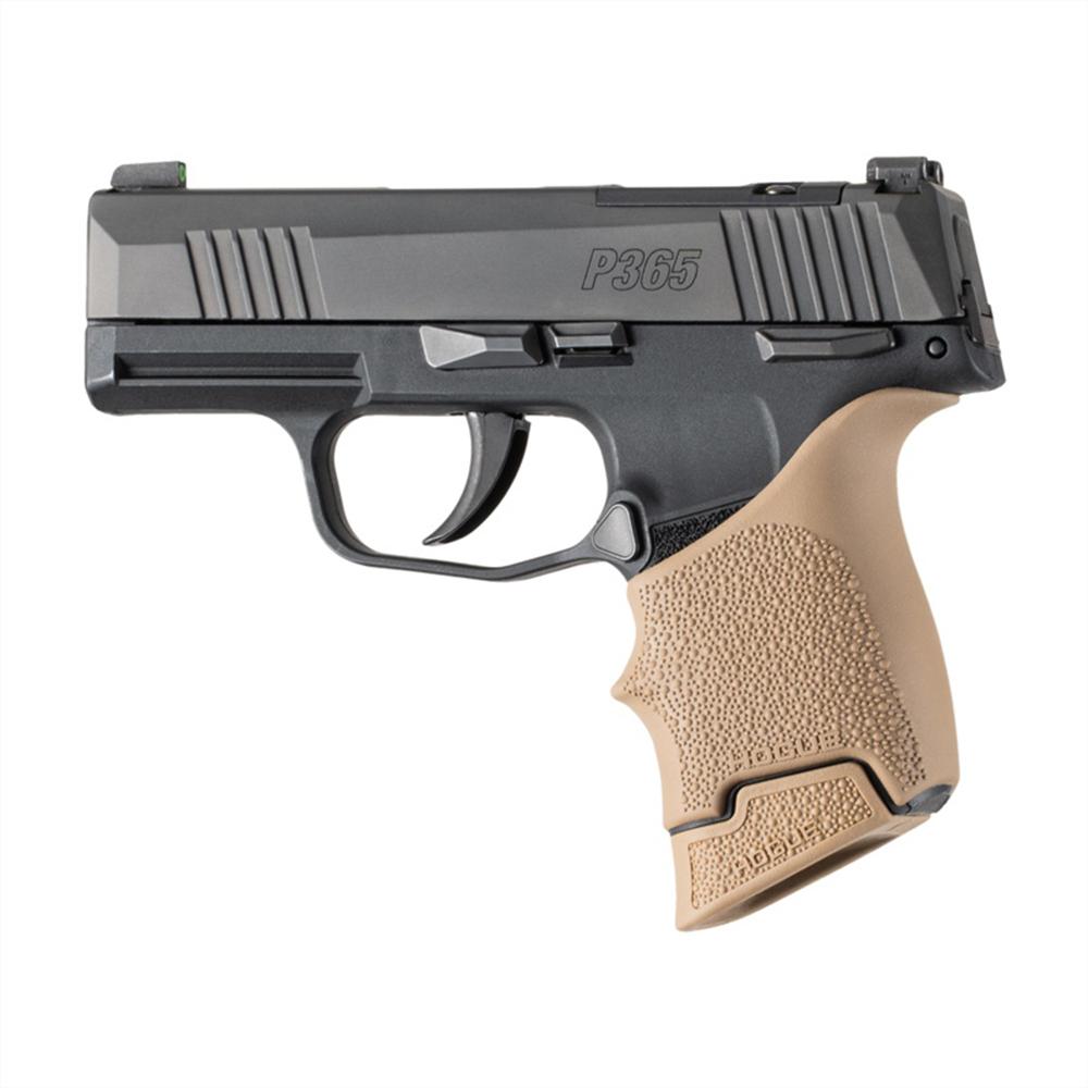 Hogue Overmolded Rubber Magazine Extended Base Pad for Sig P365/365-380 10rd FDE Picture of Hogue Inc. Sig Sauer P365 Rubber 10 Round Magazine Extended Base Pad FDE