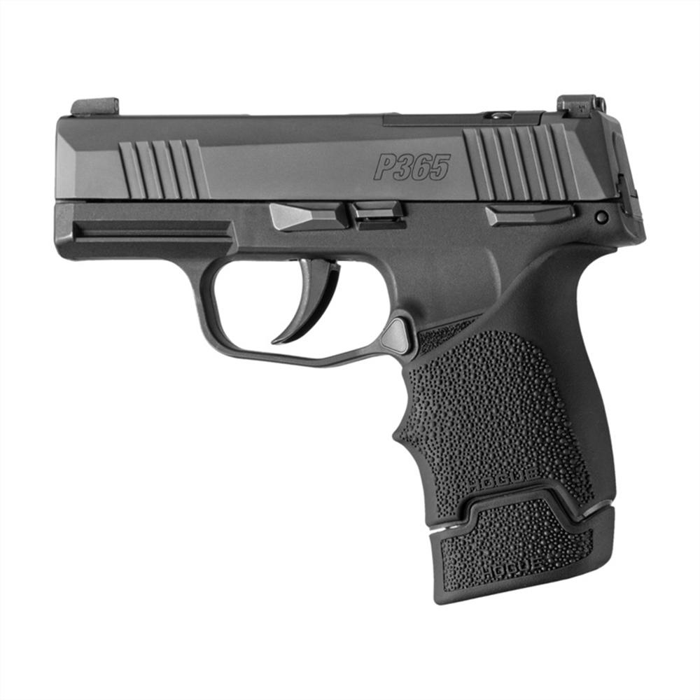 Hogue Overmolded Rubber Magazine Extended Base Pad for Sig P365/365-380 12rd Black Picture of Hogue Inc. Sig Sauer P365 Rubber 12 Round Magazine Extended Base Pad Black