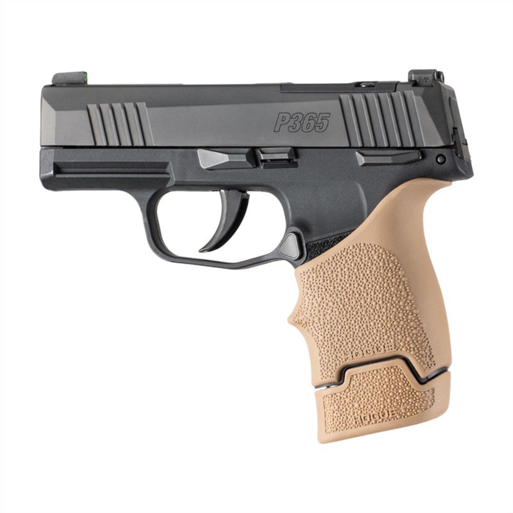 Hogue Overmolded Rubber Magazine Extended Base Pad for Sig P365/365-380 12rd FDE Picture of Hogue Inc. Sig Sauer P365 Rubber 12 Round Magazine Extended Base Pad FDE