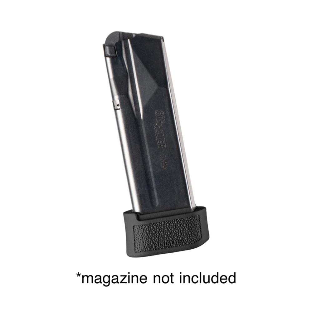 Hogue Overmolded Rubber Magazine Extended Base Pad for Sig P365 XL 15rd Black Picture of Hogue Inc. Sig Sauer P365 XL Rubber 15 Round Magazine Extended Base Pad Black